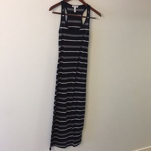 Long size small striped tank dress